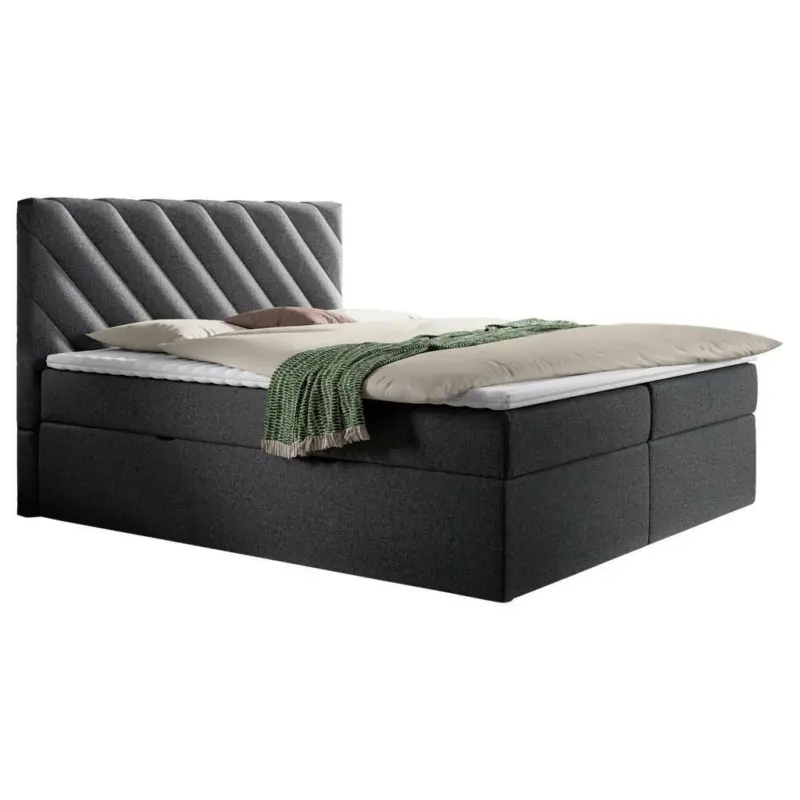 Boxspringbett 140/200 cm in Anthrazit