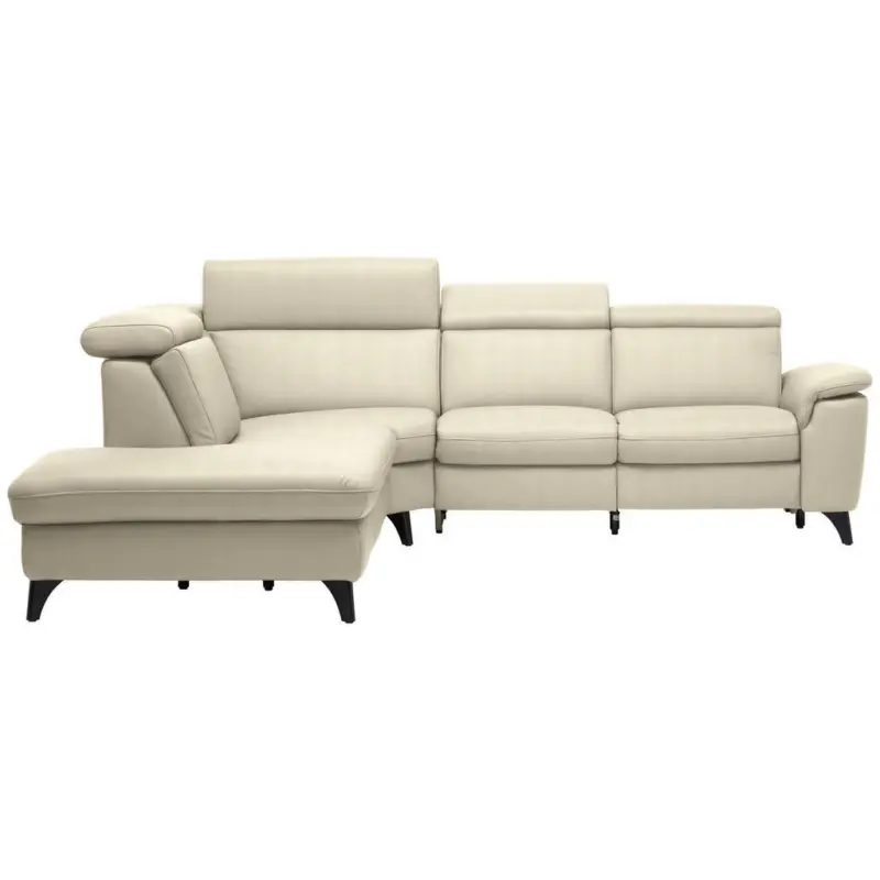 Ecksofa in Echtleder Creme