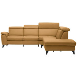 Ecksofa in Echtleder Cognac