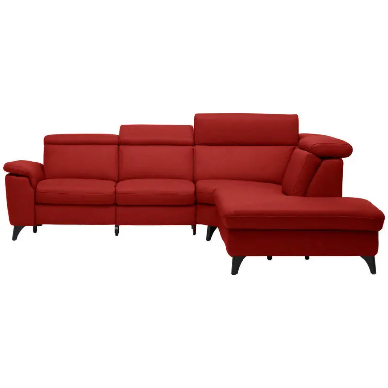 Ecksofa in Echtleder Rot
