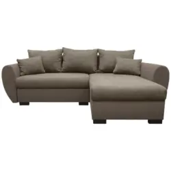 Ecksofa in Webstoff Braun, Beige