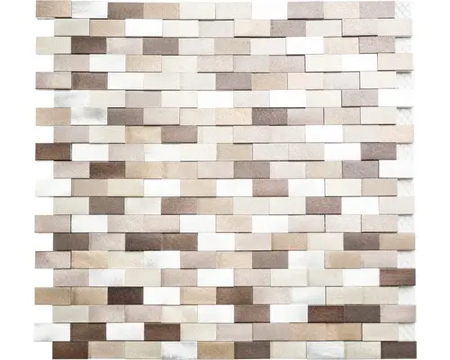 Aluminiummosaik 30,1x30,4 cm silber braun gebürstet
