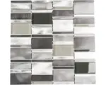 Hornbach Aluminiummosaik XAM A801 30,1x30,1 cm silber grau