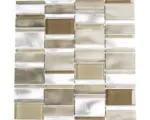 Hornbach Aluminiummosaik XAM A811 30,1x30,1 cm silber beige braun