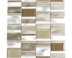 Aluminiummosaik XAM A811 30,1x30,1 cm silber beige braun