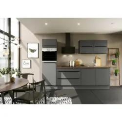 Küchenblock 280 cm in Graphitfarben
