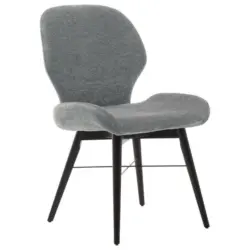 Stuhl in Holz, Textil Anthrazit, Schwarz