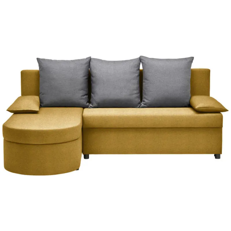 Ecksofa in Webstoff Gelb