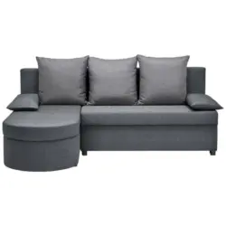 Ecksofa in Webstoff Dunkelgrau