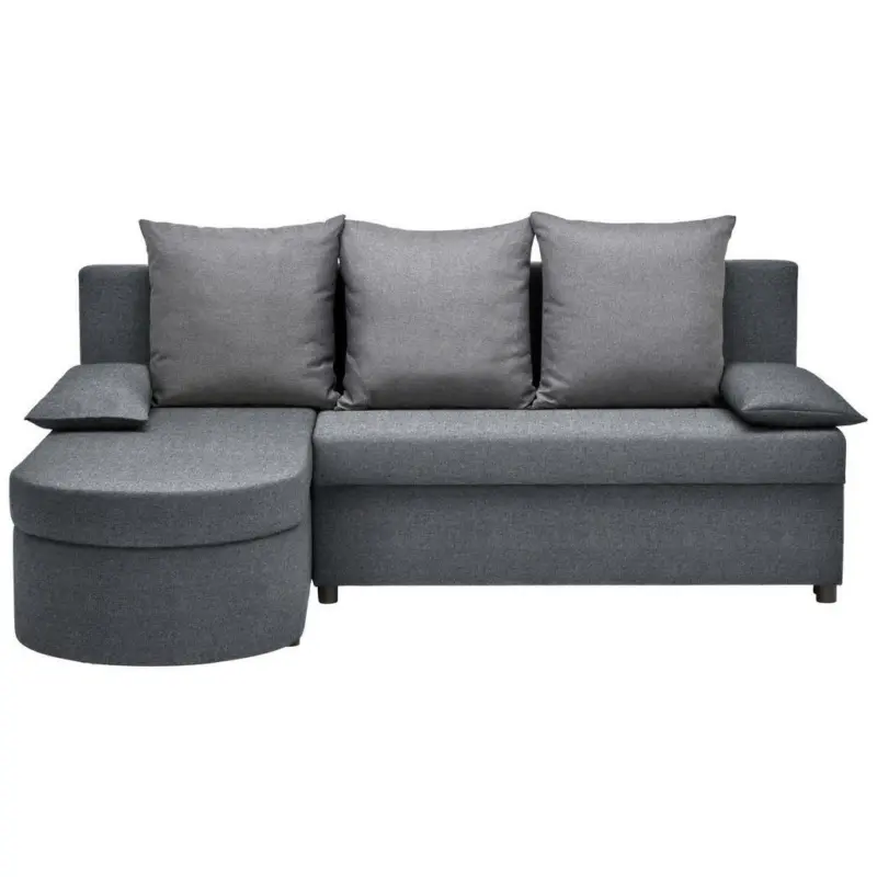 Ecksofa in Webstoff Dunkelgrau