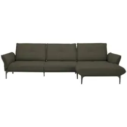 Ecksofa in Echtleder Dunkelbraun