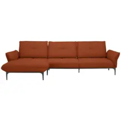 Ecksofa in Echtleder Terracotta