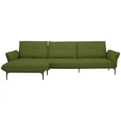 Ecksofa in Echtleder Grün
