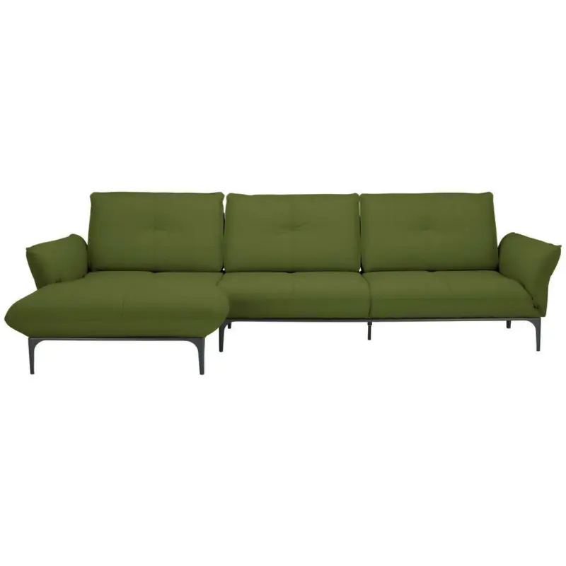 Ecksofa in Echtleder Grün