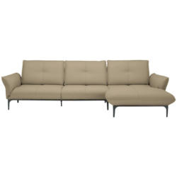 Ecksofa in Echtleder Beige