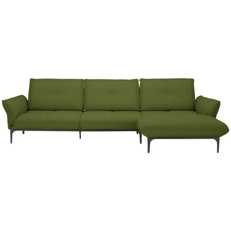 Ecksofa in Echtleder Grün