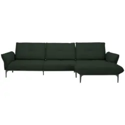 Ecksofa in Echtleder Dunkelgrün