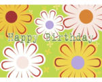 Hornbach Mini-Grußkarte Happy Birthday Blumen 7,7x5,5 cm