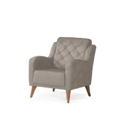 Sessel in Webstoff Sandfarben