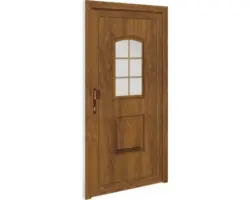 Haustür Kunststoff Texas weiß/golden oak 100x210 cm links