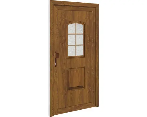 Haustür Kunststoff Texas weiß/golden oak 100x210 cm links