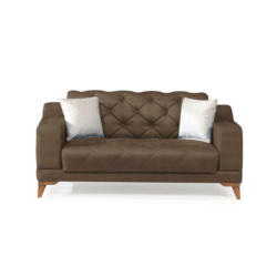 Zweisitzer-Sofa in Webstoff Braun