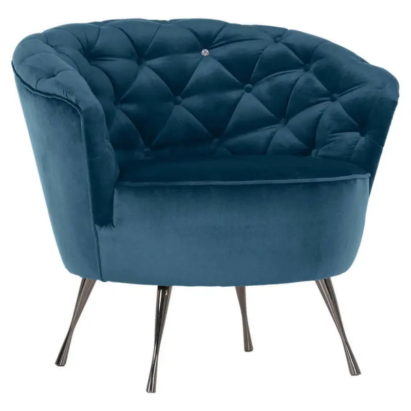 Designsessel in Velours Blau