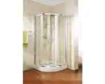 Hornbach Runddusche mit Schiebetür Schulte Kristall/Trend II Radius 550 mm 1000x1000x1850 mm Echtglas Klar hell chromoptik DXR410K/H1/29
