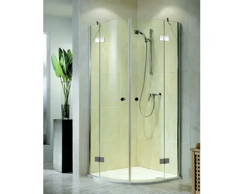 Runddusche mit Drehtür Schulte MasterClass Radius 550 mm 1000x1000x2000 mm Echtglas Klar hell chrom Scharnier eckig