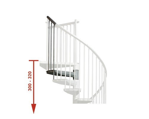 Höhenerweiterung für Spindeltreppe Pertura Zenobia Ø 120 cm für Geschoßhöhe bis 320 cm