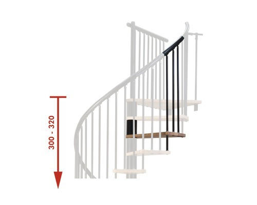 Höhenerweiterung für Spindeltreppe Pertura Irini Ø 120 cm für Geschoßhöhe bis 332 cm