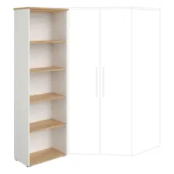 Regal 64,2/206/40,2 cm Weiß, Eichefarben