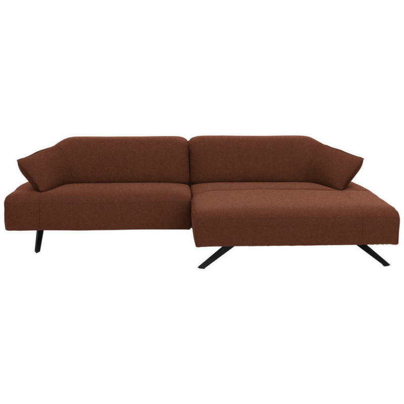 Ecksofa in Struktur Terracotta