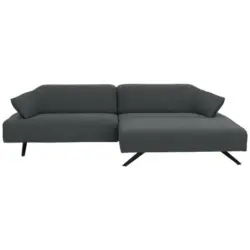 Ecksofa in Struktur Hellgrau