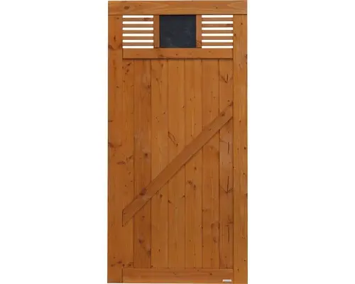 Einzeltor Konsta Latina mit Schloßfräsung 90 x 180 cm douglasie kirschbaumfarben lasiert