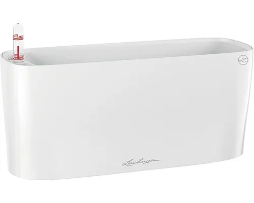 Blumenkasten Lechuza Delta Kunststoff 11x30x13 cm weiß inkl. Erdbewässerungssystem und Wasserstandsanzeiger