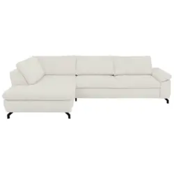 Ecksofa in Kord, Velours Beige