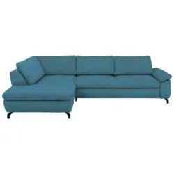 Ecksofa in Kord, Velours Petrol