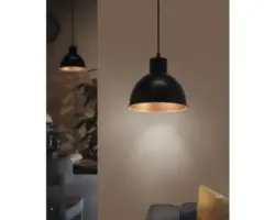 Pendelleuchte Truro 1 rund schwarz/kupfer