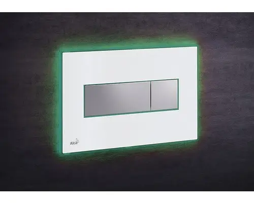 Betätigungsplatte Alca Komfort mit grüner Beleuchtung 2-Mengentechnik weiß/chrom