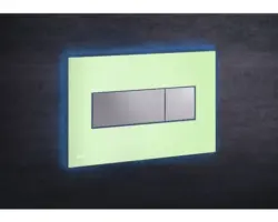 Betätigungsplatte Alca Komfort mit blauer Beleuchtung 2-Mengentechnik grün/chrom