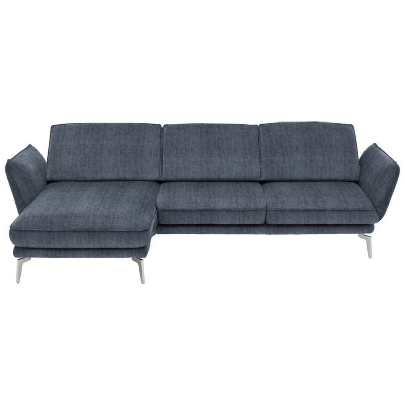 Ecksofa in Velours Blau