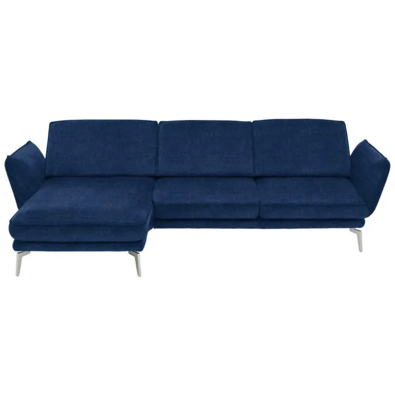 Ecksofa in Velours Dunkelblau