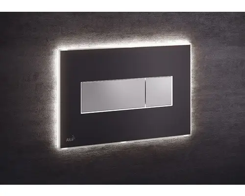Betätigungsplatte Alca Komfort M1475-AEZ110 mit weißer Beleuchtung 2-Mengentechnik schwarz/chrom