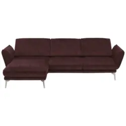 Ecksofa in Velours Dunkelbraun