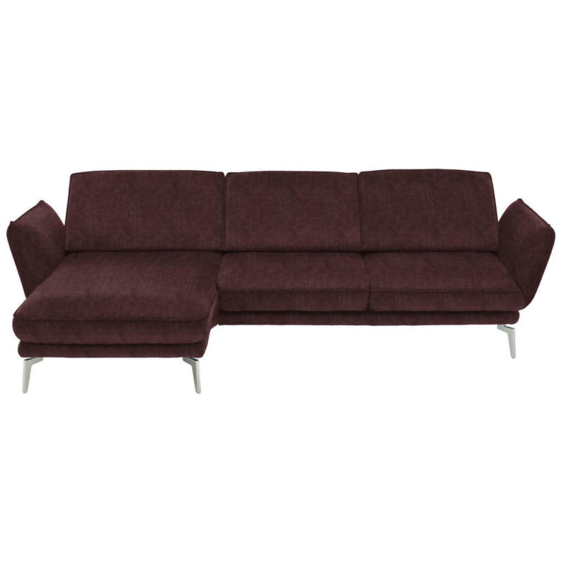 Ecksofa in Velours Dunkelbraun