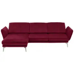 Ecksofa in Velours Rot