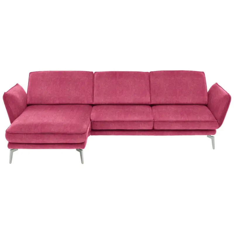Ecksofa in Velours Hellrot