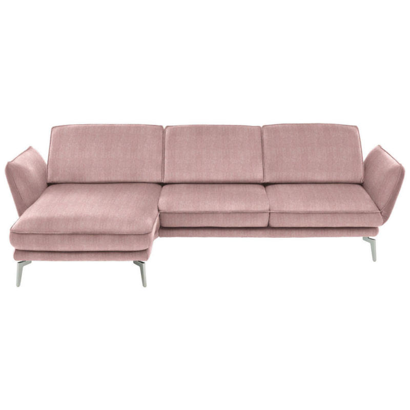 Ecksofa in Velours Altrosa