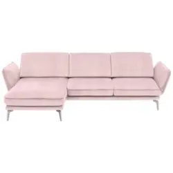 Ecksofa in Velours Rosa